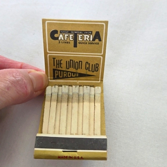 Vintage Santa Matchbook Advertising Purdue Memorial Union Cafeteria Union Club - Picture 9 of 12